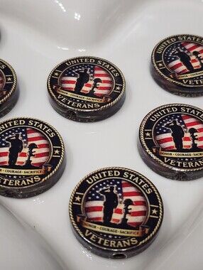 US Veteran Beads 2 Pcs Focal Beads Beaded Pen Jewelry Making Crafts Charms
